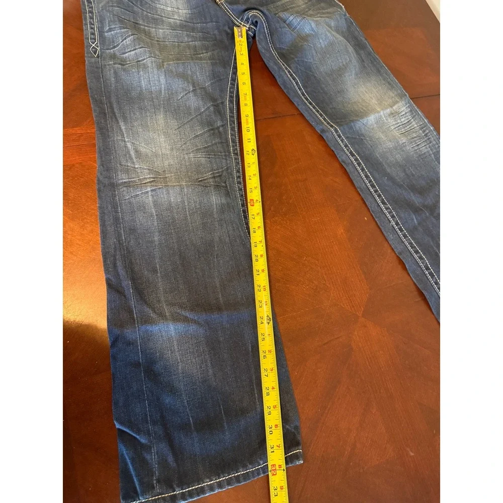 Rock Revival Robert Straight Jeans Sz 36 Blue Cotton Denim Men